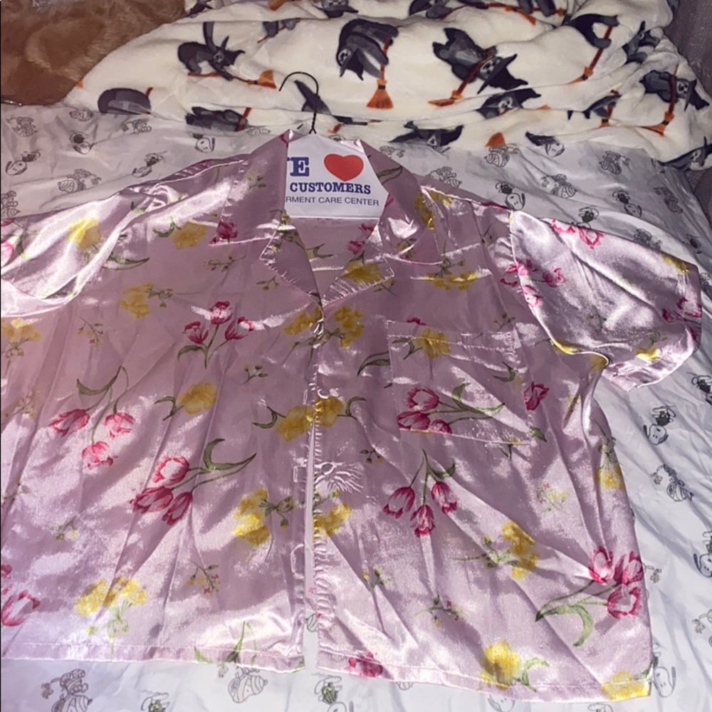 Super Cute Pink Floral Pajama Top
